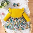 thumbnail image 4 of YWDJ Girls Evening Dresses Europe And The United States Spring And Autu-mn New Sweet Little Girl Flower Print A-line Skirt Yellow 18 Months, 4 of 7