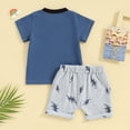 thumbnail image 3 of Bagilaanoe 2pcs Toddler Baby Boy Shorts Set Short Sleeve T Shirt Tops + Shorts 6M 12M 18M 24M 3T Kids Casual Summer Clothes, 3 of 8