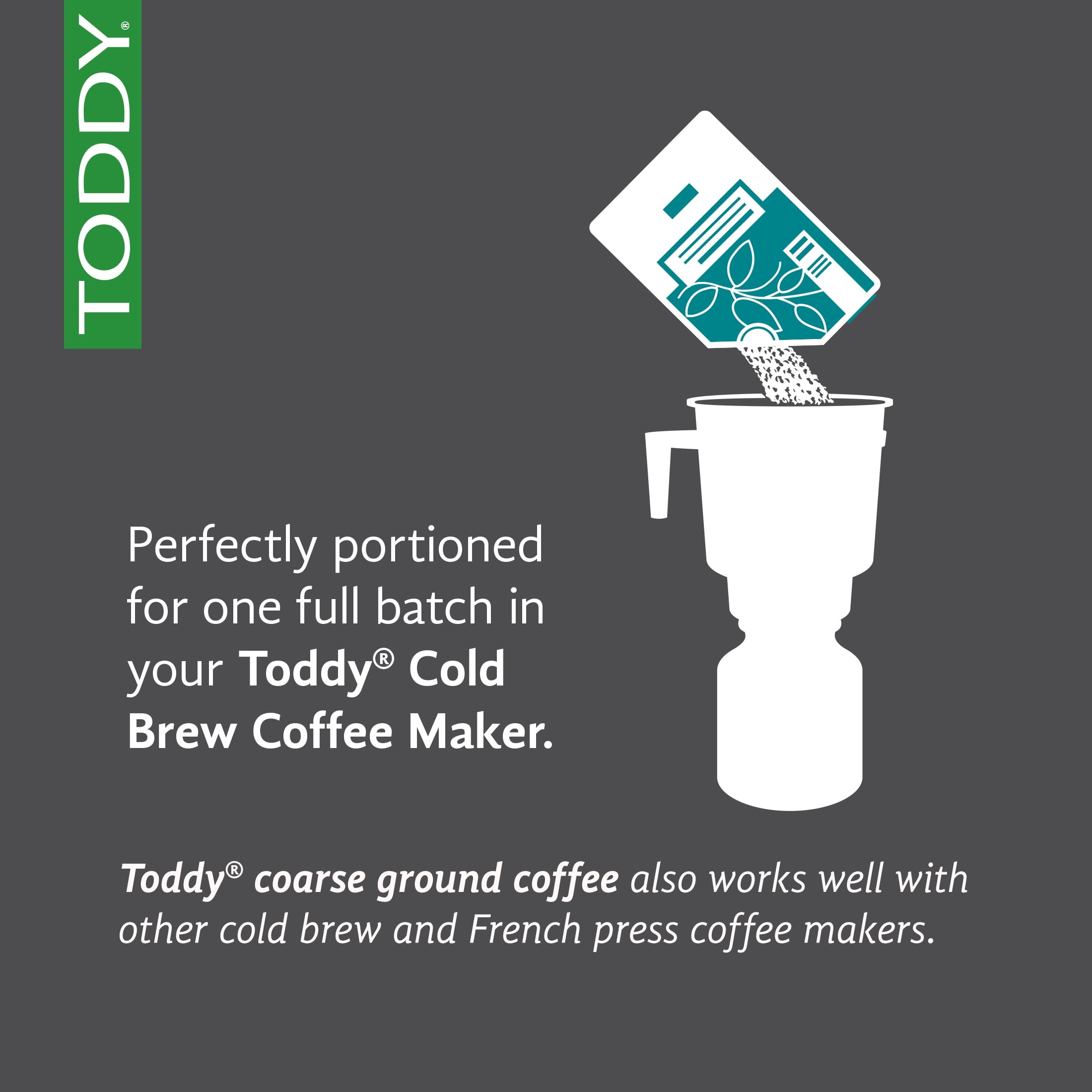 (6 pack) Colombian Cold Brew Coffee, Coarse Ground Coffee