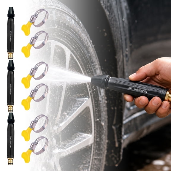 1 Pcs Heavy Duty Adjustable Twist Hose Nozzle Jet Sweeper Nozzle, Adjustable Metal Nozzles Garden Hose Sprinkler, Powerful High-Pressure Water Gun for Car Cleaning