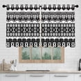 thumbnail image 5 of Boho Curtains 27 Inches Wide 36 Inches Length 2 Panels Black White Bohemian Rod Pocket Window Curtain Valances Modern Geometric Printed Curtains for Kitchen Bathroom, 5 of 6