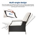 thumbnail image 4 of JUSTLET Outdoor Indoor Recliner Chair 2 Pieces, Adjustable PE Wicker Patio Reclining Lounge Chair with Comfy Cushions, Footrest Armrests, Lawn Furniture for Backyard, Beige, 4 of 8