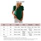 thumbnail image 5 of Blusa con cuello redondo y manga corta de encaje doble, blusa plisada con recorte de color liso para mujer, dama y niña, verde oscuro M, 5 of 5