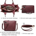 thumbnail image 3 of Women's 3Pcs Purse Handbag Shoulder Bag Tote Satchel Hobo Bag Briefcase Work Bag for Ladies, 3 of 9