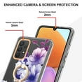 thumbnail image 3 of Allytech Galaxy A32 4G Case Cover, Soft TPU Back Cover with Ring Holder Stand Shockproof Anti-Scratch Slim Fit Bumper Phone Case for Samsung Galaxy A32 4G, Purple Flower, 3 of 4