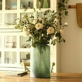 thumbnail image 3 of Artificial Flower Silk Rose Flower Bloom and Bud Stem in White 39" Tall, 3 of 4