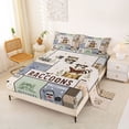 thumbnail image 2 of Castle Fairy Cute Plaid Patchwork Raccoon King Sheets 4pcs for Boys,Heart Star Mixed Check Bedding,Brown Beige White,1 Fitted Sheet, 1 Flat Sheet and 2 Pillowcases, 2 of 6
