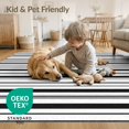 thumbnail image 4 of ODIKA 9'x12' Washable Area Rug Non-Shedding, Easy Care Stripe Contrast Front Geometric Striped Block Door Under Layering for Master Suite, California King, Bed, 4 of 7