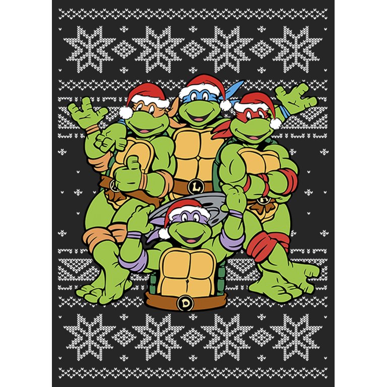  Teenage Mutant Ninja Turtles Christmas Sweater T-Shirt T-Shirt  : ביגוד, נעליים ותכשיטים