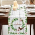 thumbnail image 3 of Table Runners 36 Inches Long Dress Scarves, Spring Botanical Farmhouse Kitchen/Dining Table Runner, Short Coffee Tablerunners, Garden Birds Floral Leaves Gray Woodn 13x36 Inch, 3 of 9