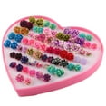thumbnail image 3 of 3x36 Pares Lindos Pendientes De Botón De Esmalte De Flor De Resina De Moda Conjunto Caja De Corazón De Amor Sunnimix Conjuntos de aretes, 3 of 7