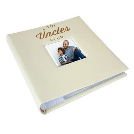 Cool Uncle Club Leatherette Photo Album, Cream Color, Fits 4" x 6" Pictures