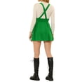 thumbnail image 3 of INSPIRE CHIC Women's  High Waist Lace Up Tie Front A-Line Mini Suspender Skirt XS Green, 3 of 6