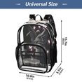 thumbnail image 4 of Large Clear PVC Backpack Heavy Duty See Through Backpack for Adults Work Travel, Black-gngel Printed 12L, 4 of 8