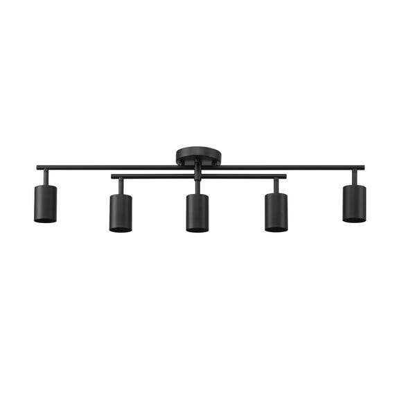 Globe Electric 91005460 Miller 5 Light 34" Wide Fixed Rail Linear Ceiling Fixture - Black