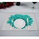 thumbnail image 1 of Mantel individual ABPHQTO Flor Turquesa Dalia Macro Blanco 30x45 cm Juego de 2, 1 of 2