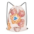 thumbnail image 1 of XMXT Waterproof Gym Bag, Cartoon Waffle Breakfast Print Drawstring Backpack for Men, s, 1 of 8