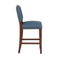 thumbnail image 4 of DeeHome Danbers Stationary Faux Leather Blue Counter Stool with Nail Heads, 4 of 8