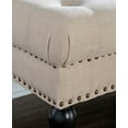 thumbnail image 2 of Linon Kacie 50" Wide Buttun Tufted Bench, Dark Espresso with Natural Linen, 2 of 9