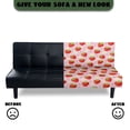 thumbnail image 5 of SCRAWLGOD Strawberry Daisy Heart Print Sofa Cover Without Armrest for Dogs 1 Piece Couch Cover for Sofa Stretch Anti Slip Couch Slipcover Washable Anti Wrinkle Futon Slipcover, 5 of 9