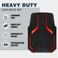 thumbnail image 2 of Heavy Duty Rubber Floor Mats, Red Aluminum Film Car Mats Set, Front and Rear Car Mats with Anti-Slip Backing, All Weather Protection, Trim-to-Fit for Automotive SUV, Sedan, Van, 2 of 8