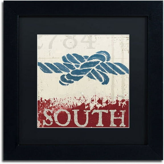 Trademark Fine Art "Nautical II Red" Canvas Art by Wellington Studio, Black Matte, Black Frame