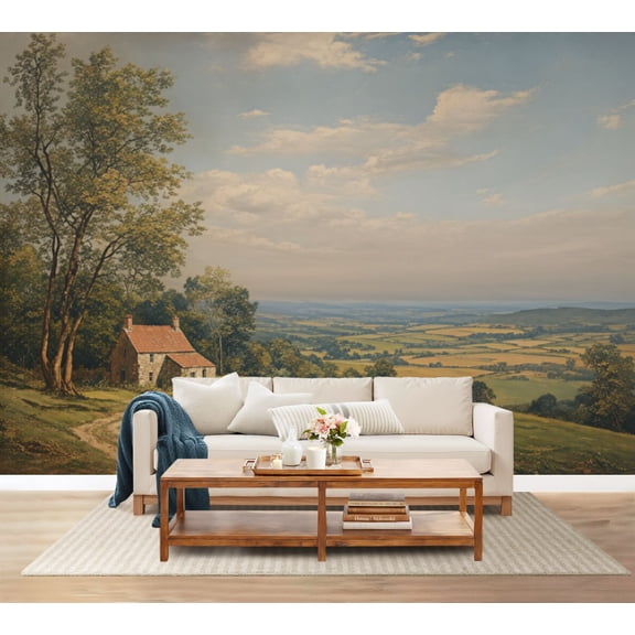 100"x144" Wall Mural Peel and Stick Wallpaper Countryside Landscape Painting Wall Decor Self Adhesive Removable Wall Stickers for Bedroom Living Room