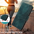 thumbnail image 4 of Designed for iPhone 16 Pro Max Case Wallet, Flip Folio Cover with Embossed PU Leather Stand Credit Card Holders Slots Wrist Strap Full Body Protection Phone Case for iPhone 16 Pro Max - Green, 4 of 13