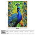 thumbnail image 4 of WERPE Peacock Blanket Gifts for Girls Women Cozy Plush Beautiful Turquoise Bird Green Peacocks Feather Throw Blanket Flannel Ultra Soft Fuzzy Party Blankets for Bed Couch Sofa  White, 4 of 6
