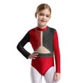 thumbnail image 3 of TSSOE Leotards for Girls Gymnastics Bodysuit Long Sleeve Ballet Dance One Piece Outfit Tank Unitard Burgundy 14, 3 of 5