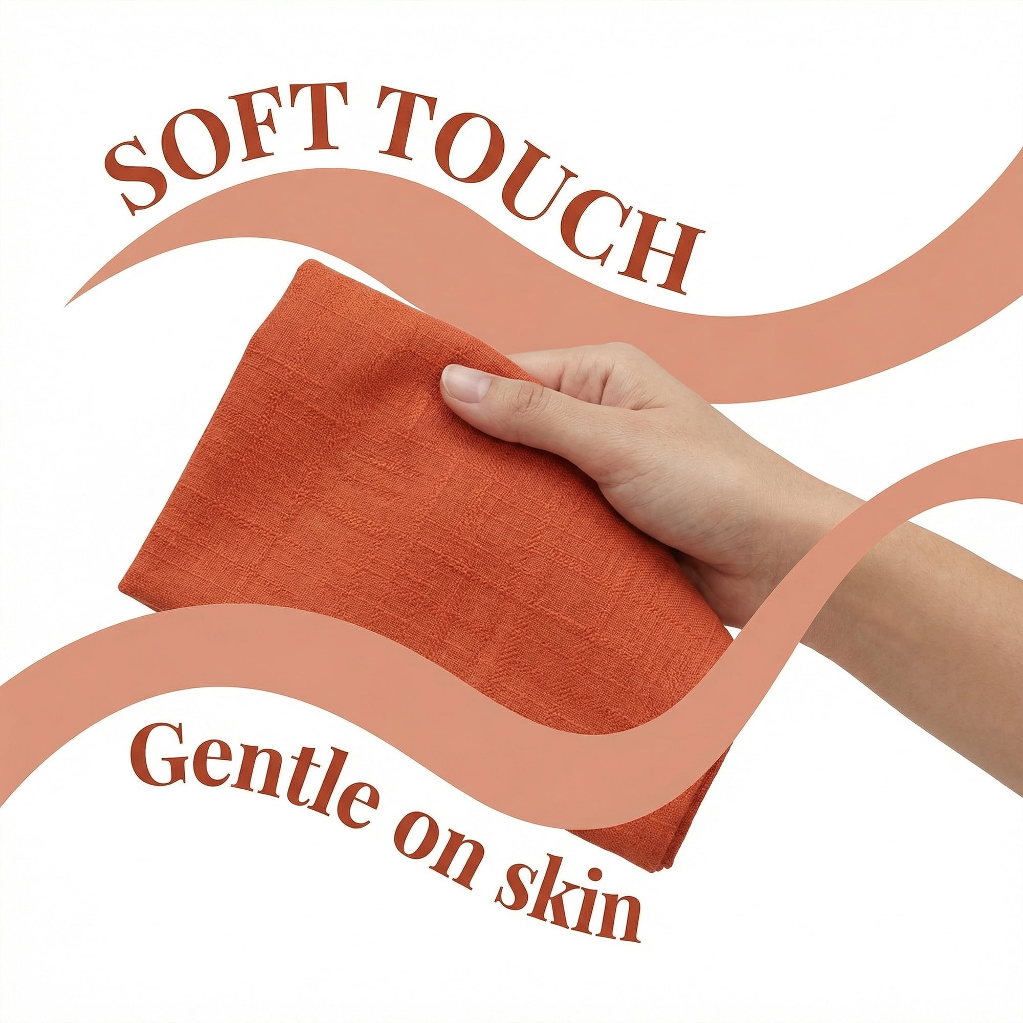 Unique Bargains 12Pcs Solid Washable Reusable Cloth Napkins Orange 13x13inch