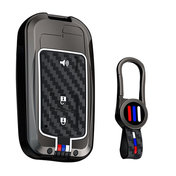 3-Button Key Fob Cover Fit for Toyota RAV4 Highlander Avalon Sequoia Tundra Tacoma 4Runner Cruise Prius Corolla 2012-up,Solid Metal Frame Key Shell Soft Silicone Key Skin