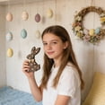 thumbnail image 6 of HaCpiu 6Pcs Bunny Figurine Set, 6.5" Brown Easter Rabbit Ornament with Bows & Polka Dots, Tabletop Bunny Decor for Tables, Home, Gift Giving & Spring Party, 6 of 7