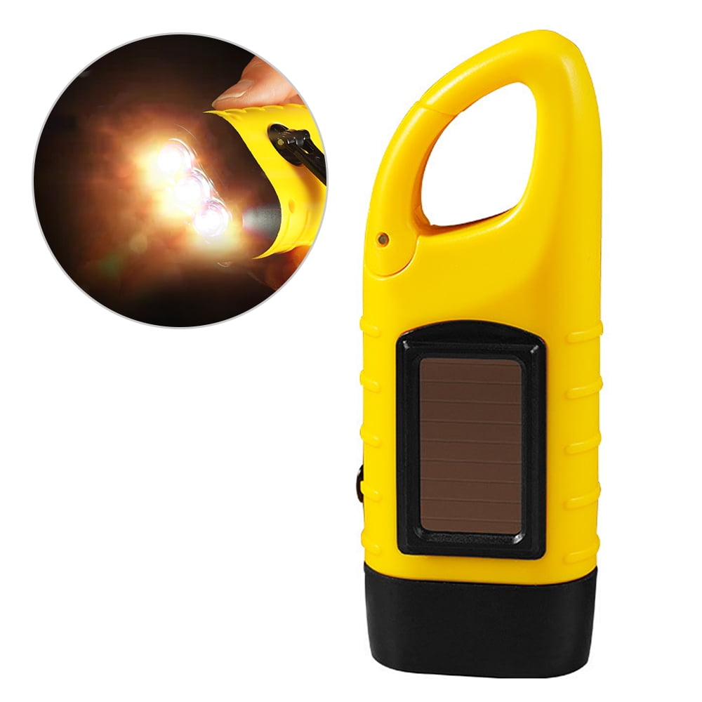 Hand Crank Solar Powered Rechargeable Flashlight LED Emergency Dynamo