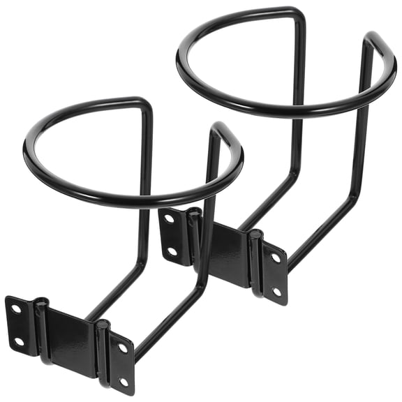 IBASETOY 2Pcs Sturdy Black Metal Boat Cup Holders for Cars Trucks Rvs with Screw Mount Design