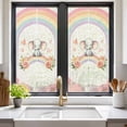 thumbnail image 2 of Pink Elephants Window Privacy Film, Cute Rainbow Spring Floral Botanical Static Cling UV Sun Blocking Heat Control Window Tint Day and Night, Non-Adhesive One Way Windows Privacy Cover 17.7''x39.3'', 2 of 7