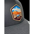 thumbnail image 3 of Zion National Park Trucker Hat w/Mesh Backing Woven Patch (Grey/Black), 3 of 3