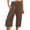 Solid, variant on leijia Women Linen Capris Pants Summer Wide Leg Pants Smocked Waist Capri Pant Boho Flowy Beach Pant with Pocket