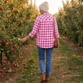 thumbnail image 4 of Plaid Flannel Shirts for Women Long Sleeve Button Down Shirt, M, 4 of 7
