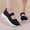Black, variant on Women's Mary Jane Shoes Mesh Breathable Soft Shoes Woven Knitted Loafers Anti Slip Orthopedic Walking Loafers Arch Support Sneakers