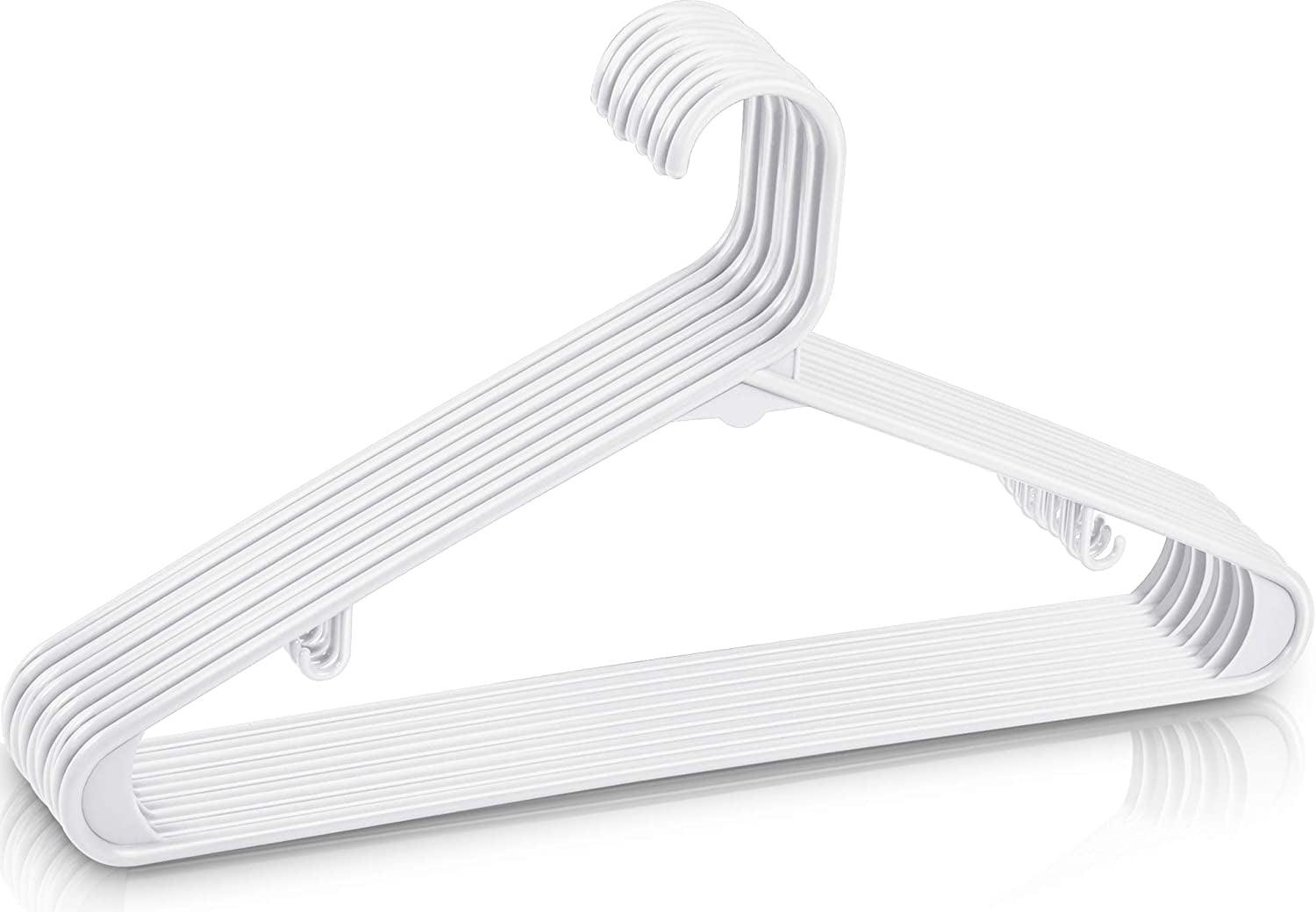 Plastic Hangers 50 Pack - Space Saving Clothes Hanger - Durable & Strong Closet Organizers and Storage with Built-in Strap Hooks - Essential for Shirts, Pants, Skirts & Coats (Aqua)