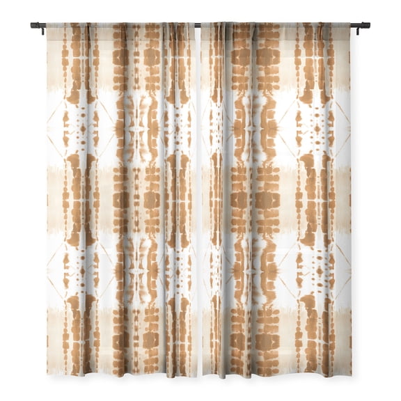 Society6 Jacqueline Maldonado Paradigm Rust Single Panel Sheer Window Curtain 84" x 50"