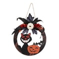 thumbnail image 2 of Halloween Door Sign, Halloween Welcome Wreaths, Wall Hanging Sign, Round Welcome Style M, 2 of 9