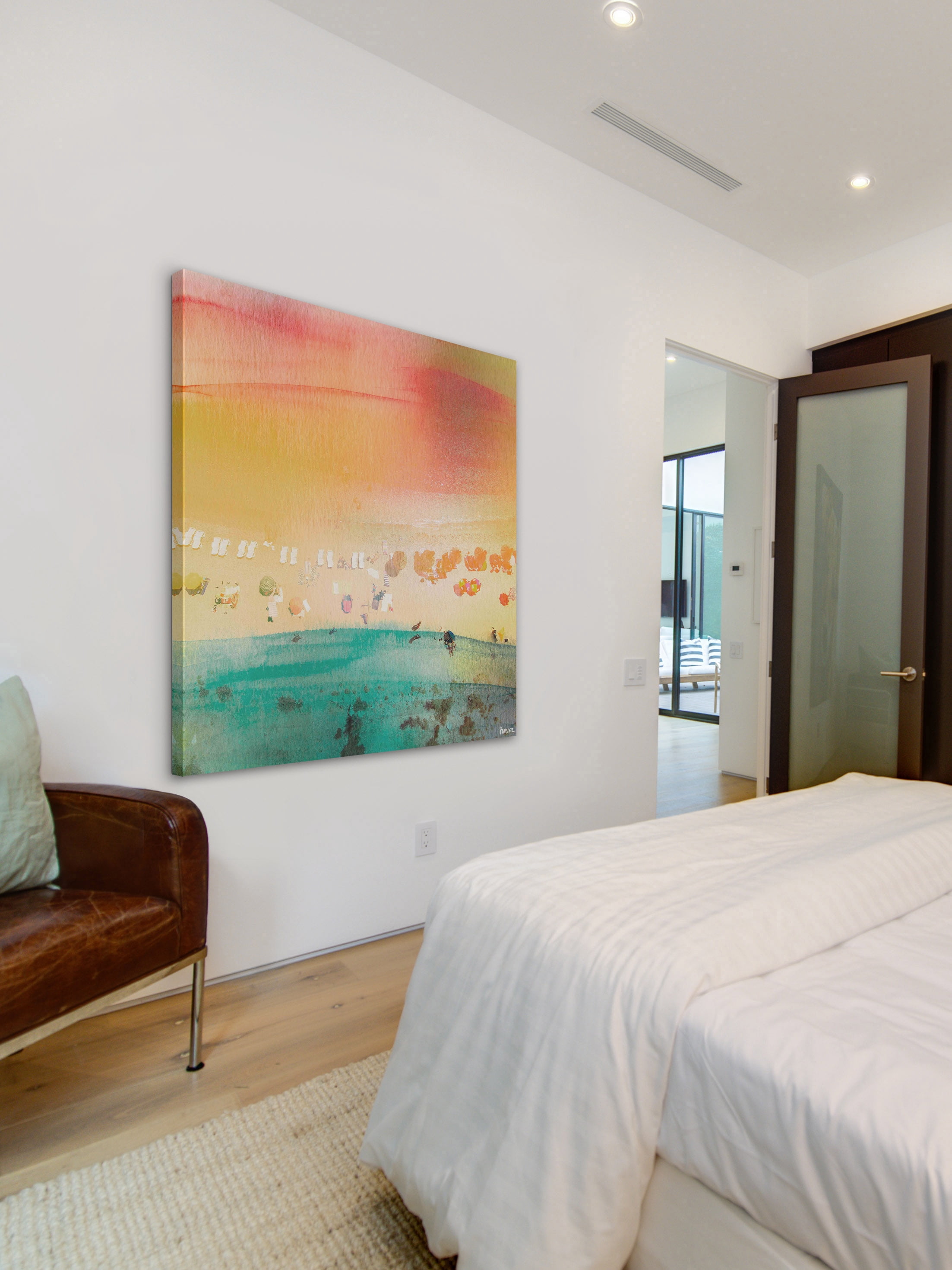 Parvez Taj Dozing on the Beach Canvas Wall Art