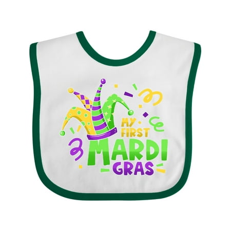 

Inktastic My First Mardi Gras-Jester Hat Gift Baby Boy or Baby Girl Bib