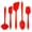 Fire Red, variant on GIR Get It Right 5 Piece Essentials Silicone Cooking Utensils Set Nonstick Heat Resistant Kitchen Utensils for Cooking and Baking, Royal Blue
