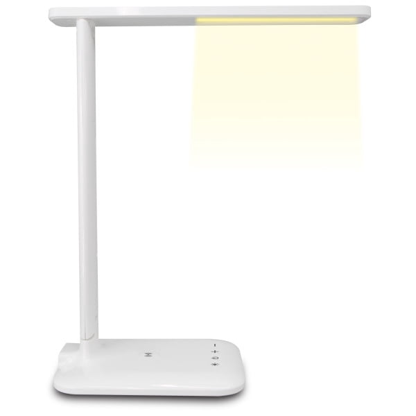 iLive LED Desk Lamp With Wireless Charging, IAQL300W, White
