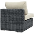 thumbnail image 4 of Pemberly Row Aluminum and Rattan Patio Armless Sofa Chair in Canvas/Beige, 4 of 4