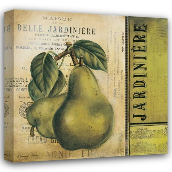 Kimberly Poloson 28x28 Gallery Wrapped Canvas Wall Art Titled - Pears