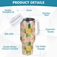 thumbnail image 2 of Yayeee 30oz Double-Wall Insulated Stainless Steel Tumbler with Handle Bottle, Retro Pink Stars, 2 of 8